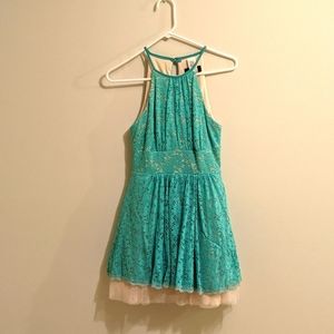 Teal Halter Dress